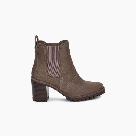 UGG Hazel Brown Heeled Boots for Women (BQAY29501)